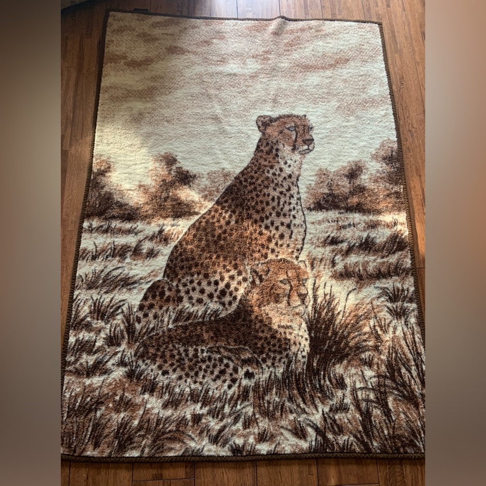 BIEDERLACK | Vintage German Blanket with Cheetahs